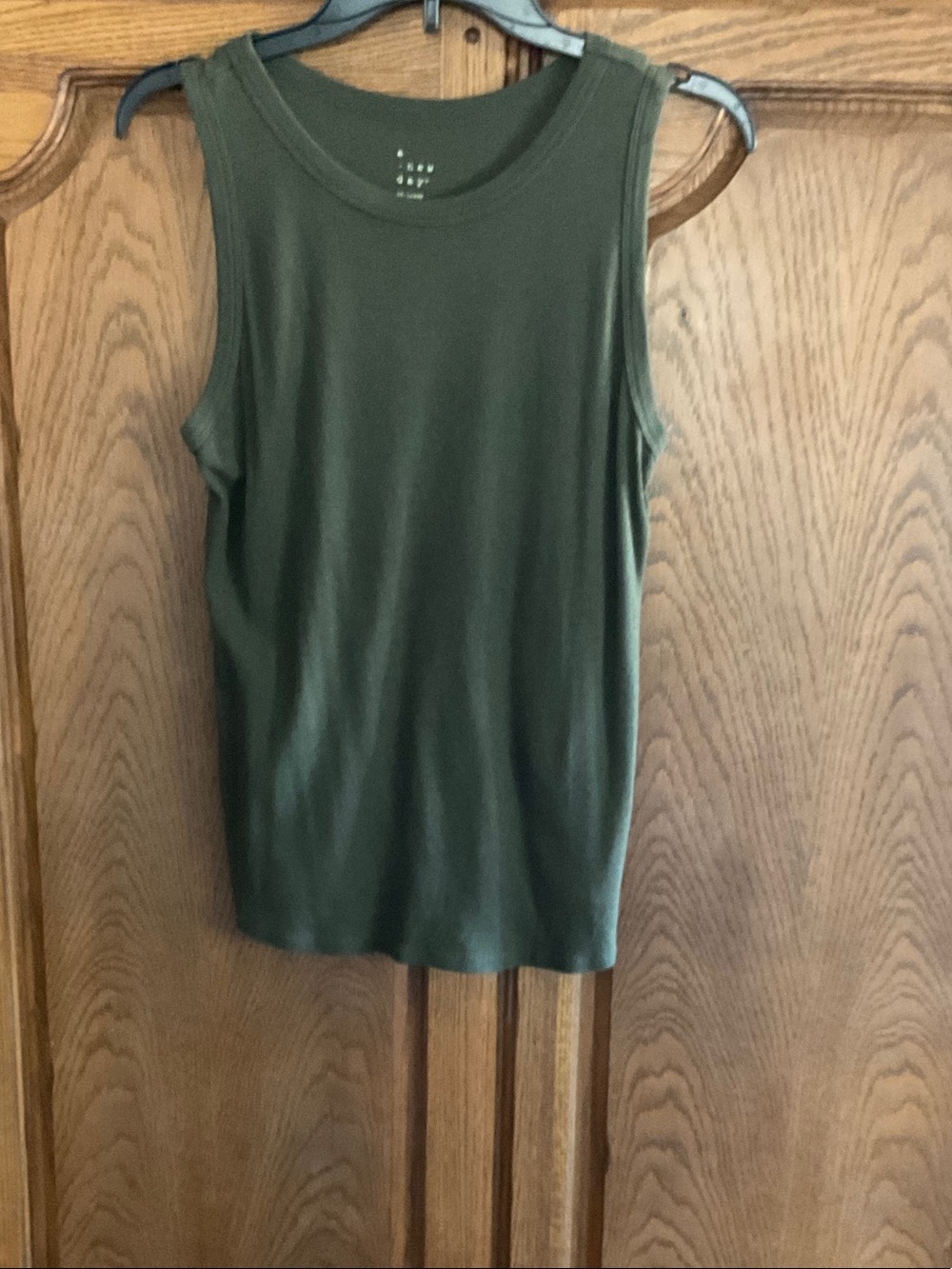 a new day Olive Green Ribbed Tank Top